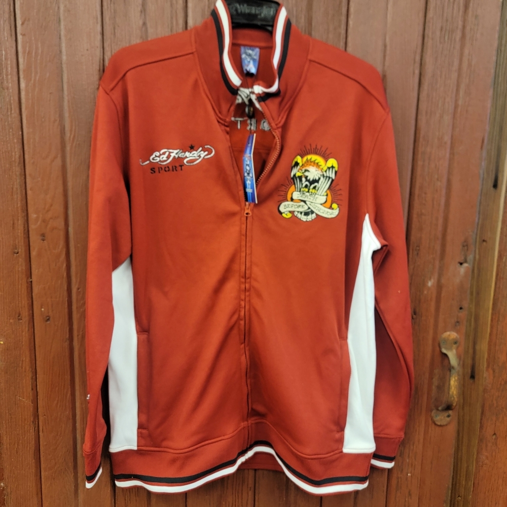 ED HARDY SPORT - Christian Audigier - ALL EMBROIDERED - TRACK JACKET - XL Red